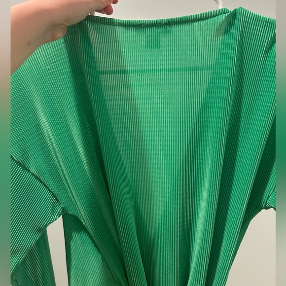 Topshop Maternity Dress Plisse Wrap Dress In green Two Toned Size S - Picture 9 of 10